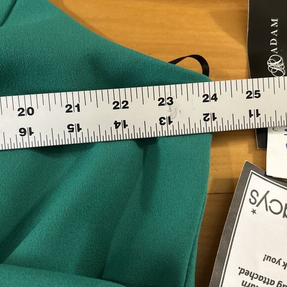 Betsy Adam Knee Length Dress. 22W. Green. Sleeveless. Stretch. Spaghetti Straps - Picture 5 of 12